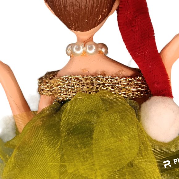 Vintage Lady in Christmas Tree Ribbon Dress Figurine - Picture 8 of 10